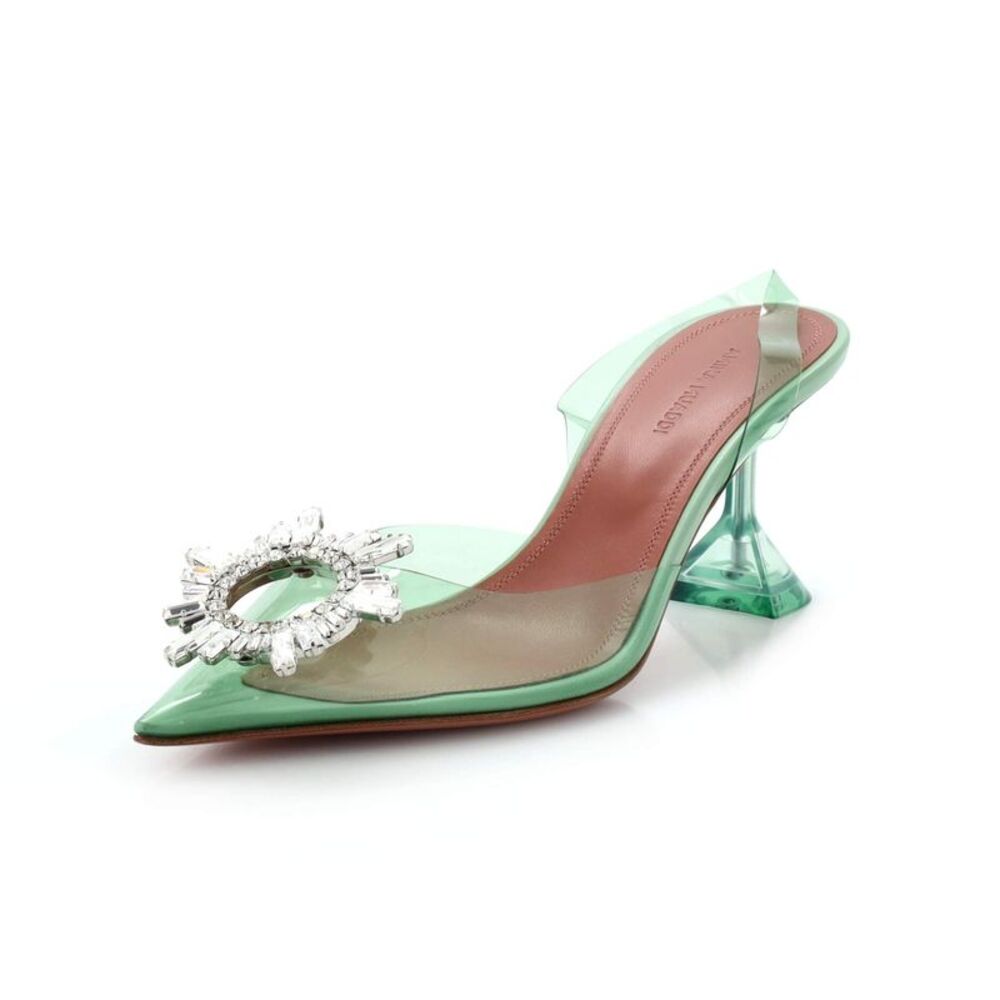 Amina Muaddi Women's Begum Pumps PVC 70 Clear, Green